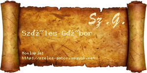 Széles Gábor névjegykártya